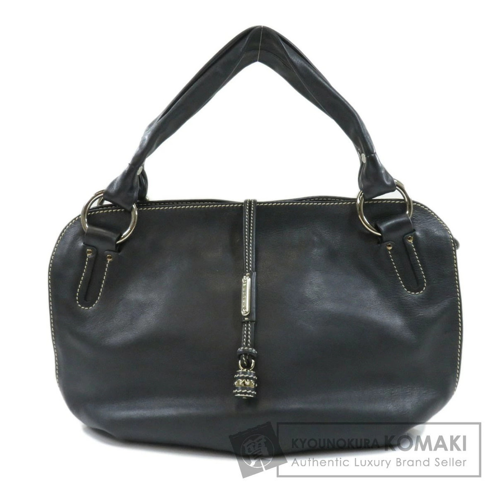 Celine handbag calfskin Leather Shoulder Bag Black